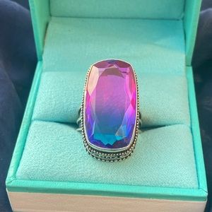 Turmaline & Sterling Silver Handcrafted Ring Size 8